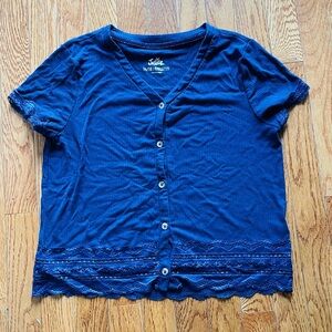 Girls Justice Lace Button Top Size 16/18